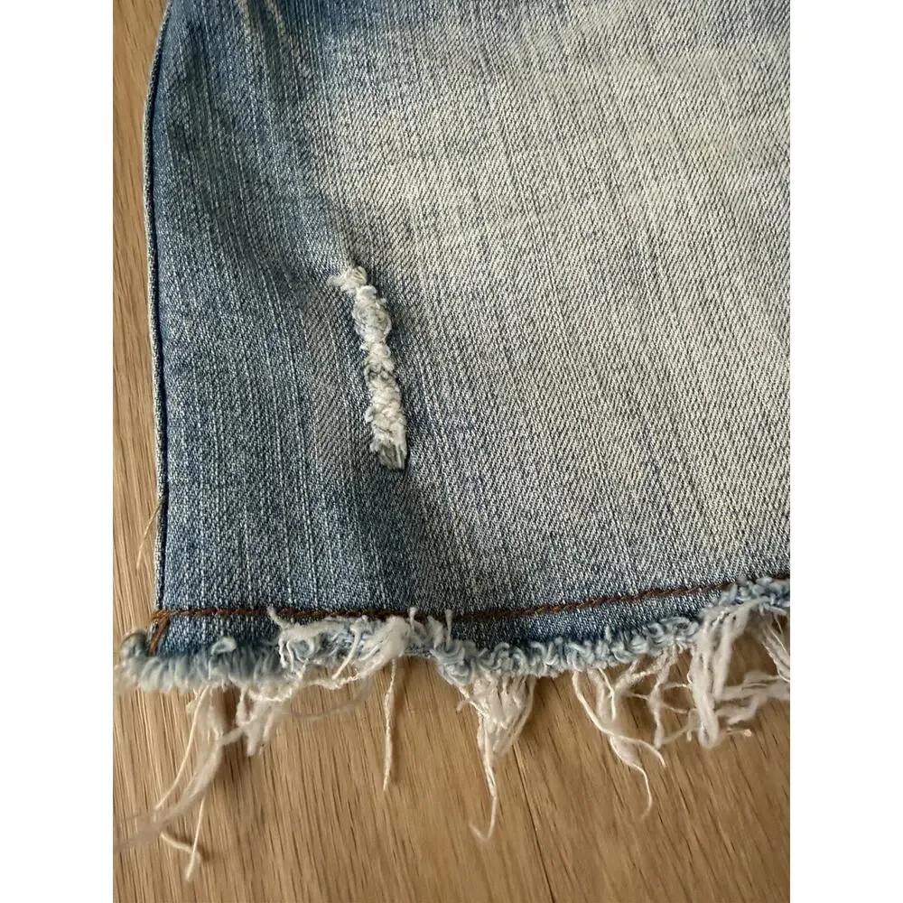 Y2K Zana Di Girls Blue Pink Butterfly Denim Skirt Size 8